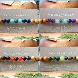 MED Set of‎ 4 Anti Stress Anxiety Crystal Bracelet, Gemstone Yoga Bracelet